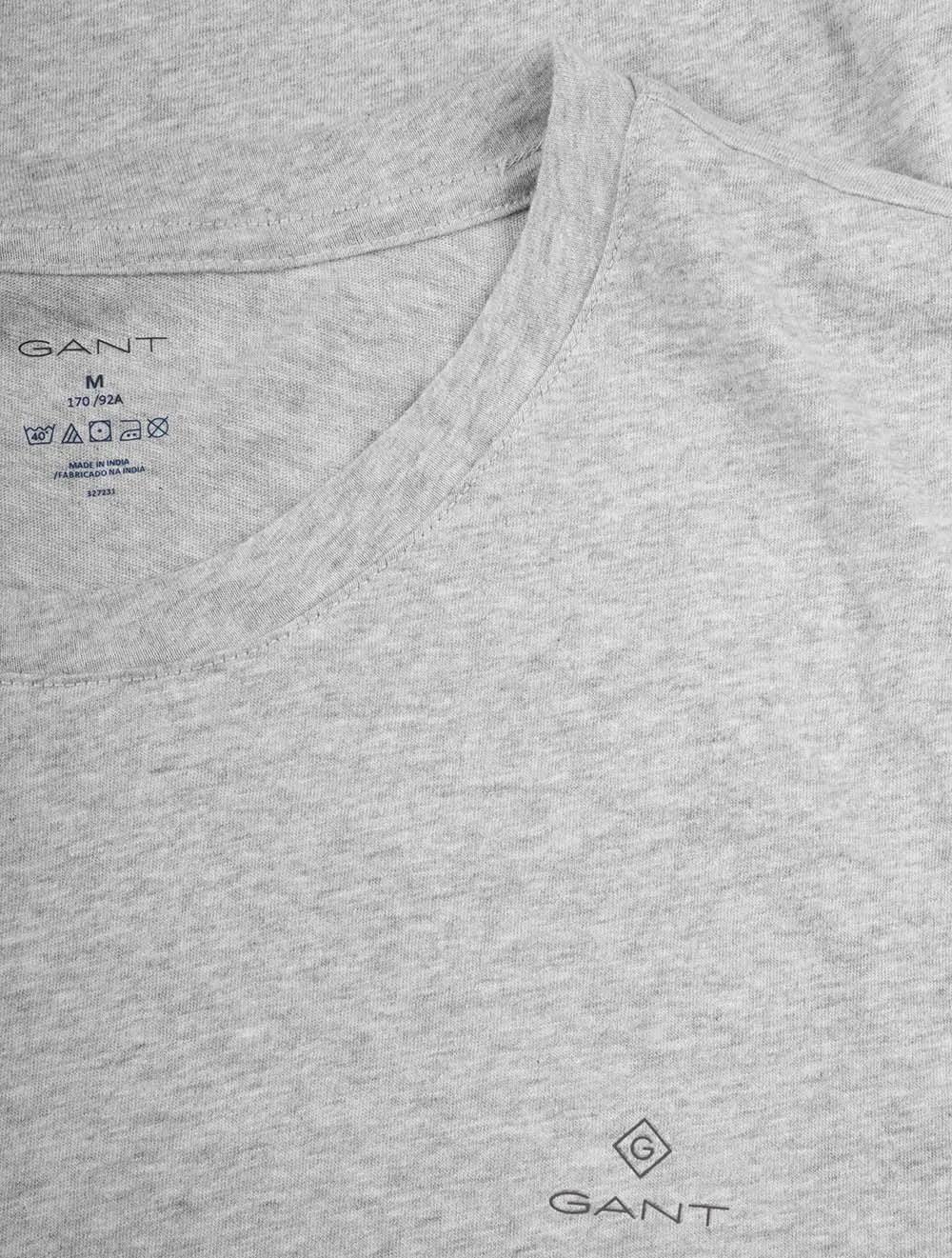2er-Pack Rundhals-T-Shirts in Marineblau, Grau und Weiß