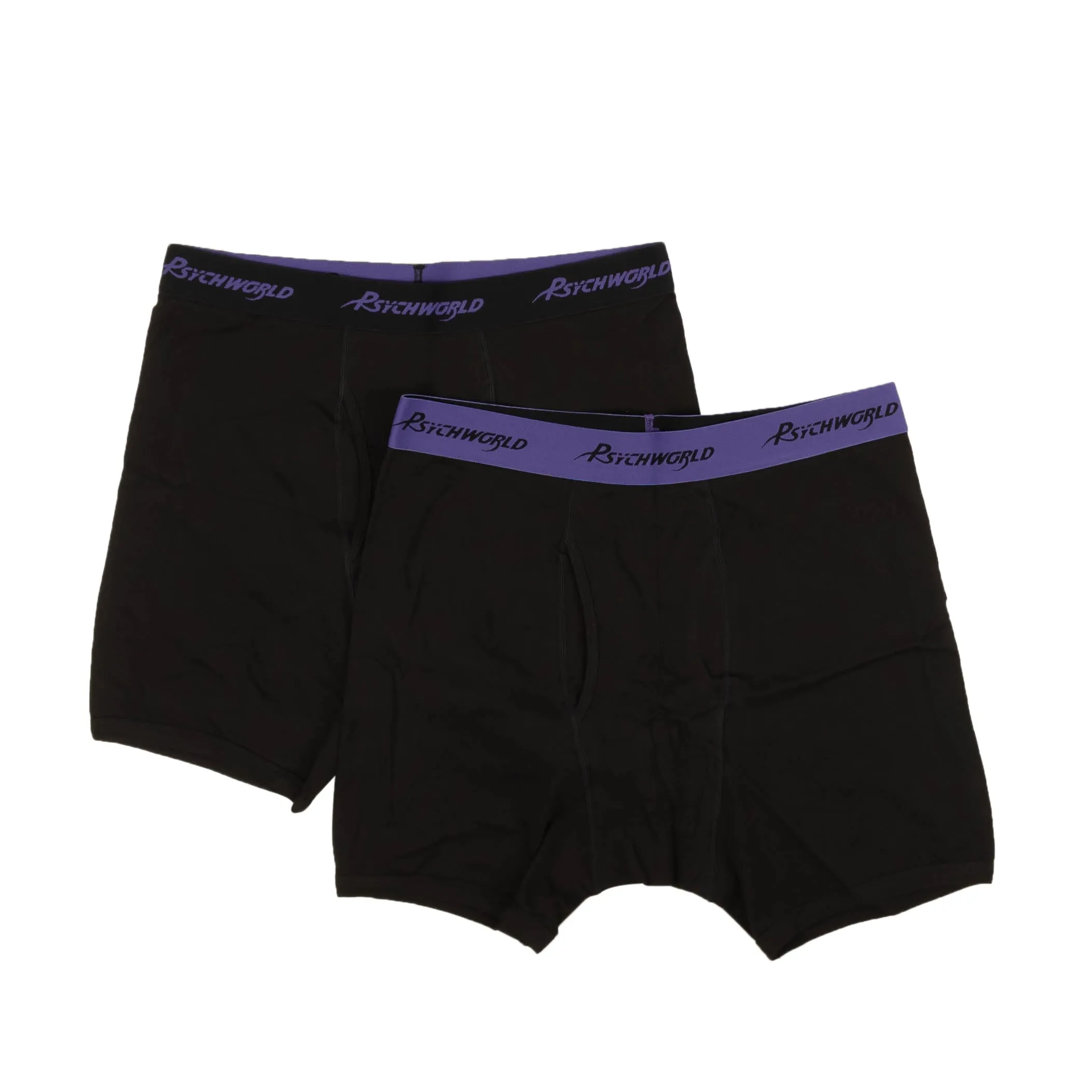 95-PSY-1034/XS Boxer-Shorts Schwarz/Lila Schwarz/Lila PSYCHWORLD Logo-Bund Boxershorts 2er-Pack