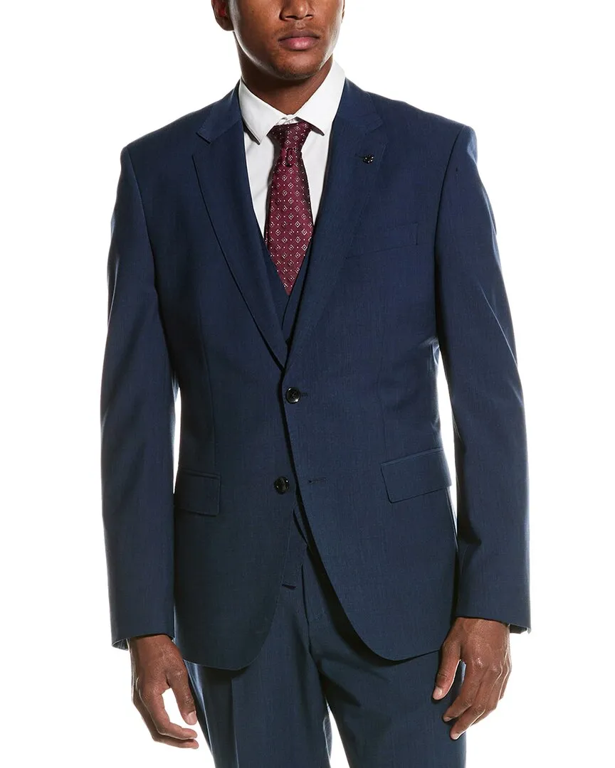 BOSS Hugo Boss 3-teiliger Slim Fit Anzug aus Wollmischgewebe