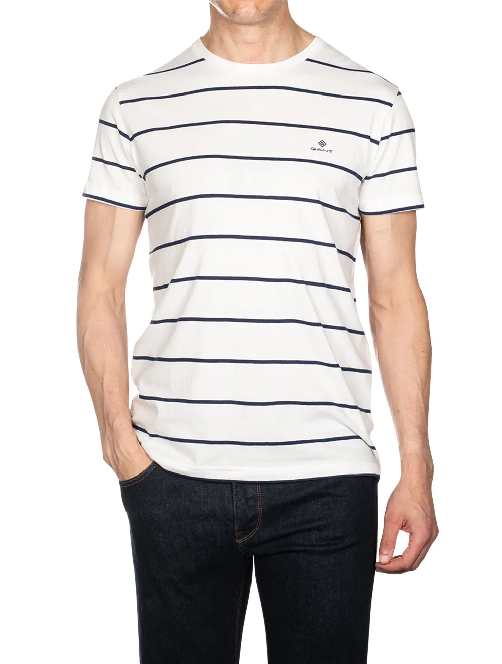 Br Stripe Kurzarm T-Shirt Eierschale