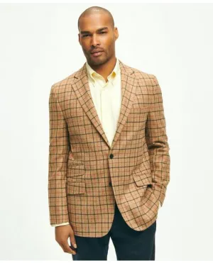 Brooks Brothers Herren Classic Fit Lambswool Twill Karo 1818 Sportjacket Braun Brooks Brothers