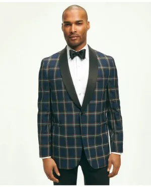 Brooks Brothers Herren Classic Fit Woll-Tartan Dinnerjacke Marine Brooks Brothers
