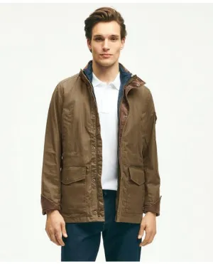 Brooks Brothers Herren Baumwoll-Wachsmantel 3-in-1 Jacke Olive Brooks Brothers