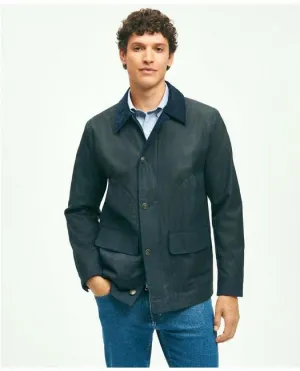 Brooks Brothers Herren Baumwoll-Wachsweste Dunkelblau Brooks Brothers