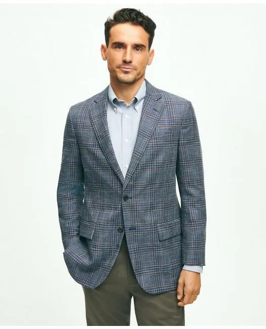 Brooks Brothers Herren Madison Traditional-Fit Hopsack Karo Sportjacke Blau Brooks Brothers