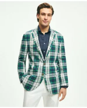 Brooks Brothers Herren Regent Classic-Fit Baumwolle Seersucker Madras Karo Sportjacke Grün Brooks Brothers