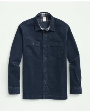 Brooks Brothers Herren Stretch-Baumwoll-Cord-Shirtjacke Dunkelblau Brooks Brothers