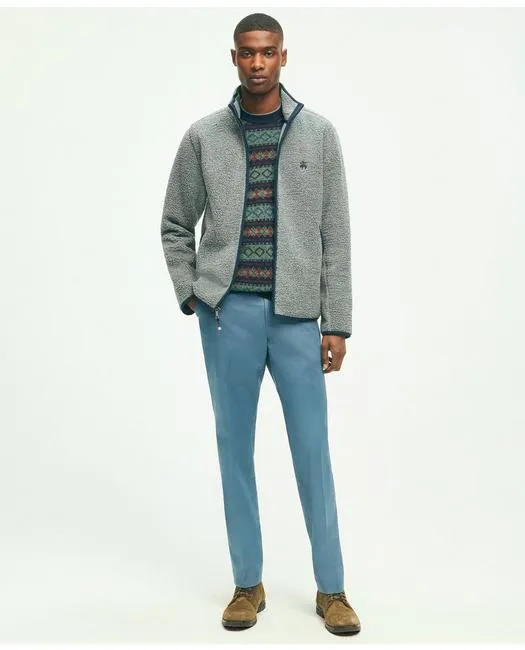 Brooks Brothers Herren Teddy-Fleece-Jacke Grau Brooks Brothers
