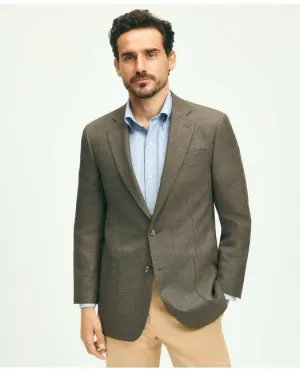 Brooks Brothers Herren Sportjacke im klassischen Schnitt aus Woll-Hopsack mit Patten-Taschen Braun Brooks Brothers