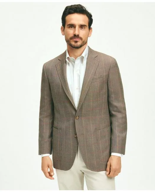 Brooks Brothers Herren Sportjacke mit Patten in Braun, traditionelle Passform aus Wolle von Brooks Brothers