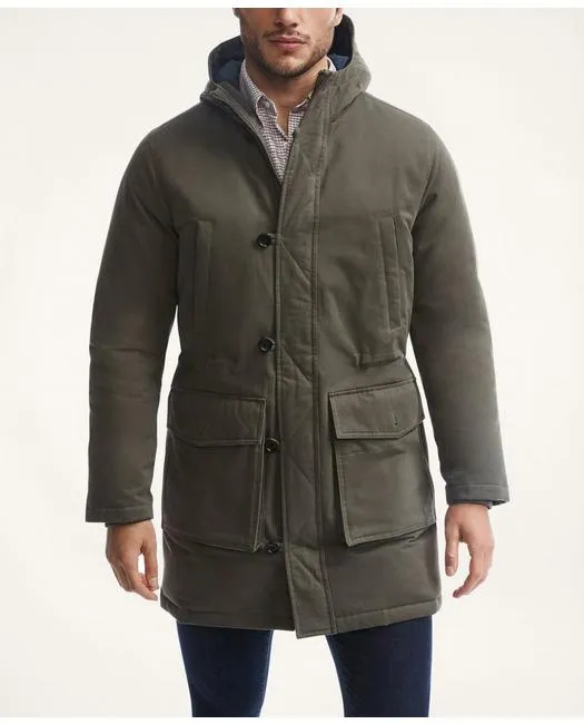 Brooks Brothers Herren Ultimate Daunen-Parka Jacke Grün Brooks Brothers