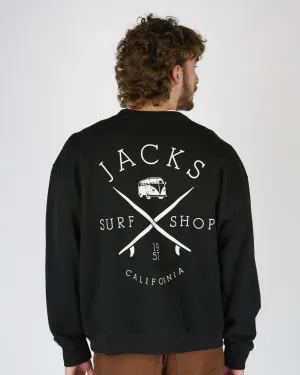 Bus Stop Schweres Crewneck - Schwarz