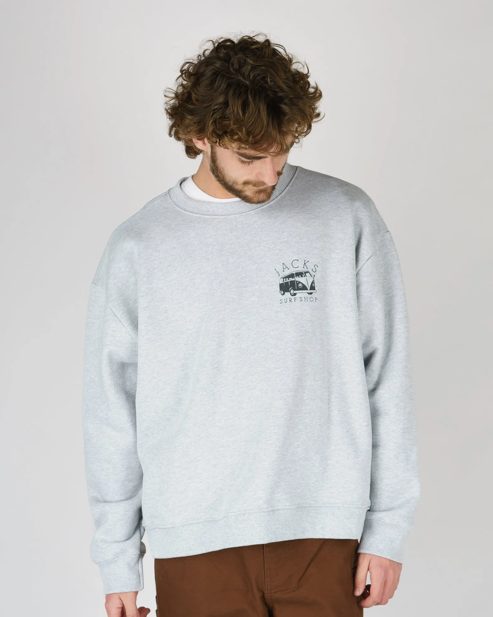 Bus Stop Schweres Crewneck - Grau