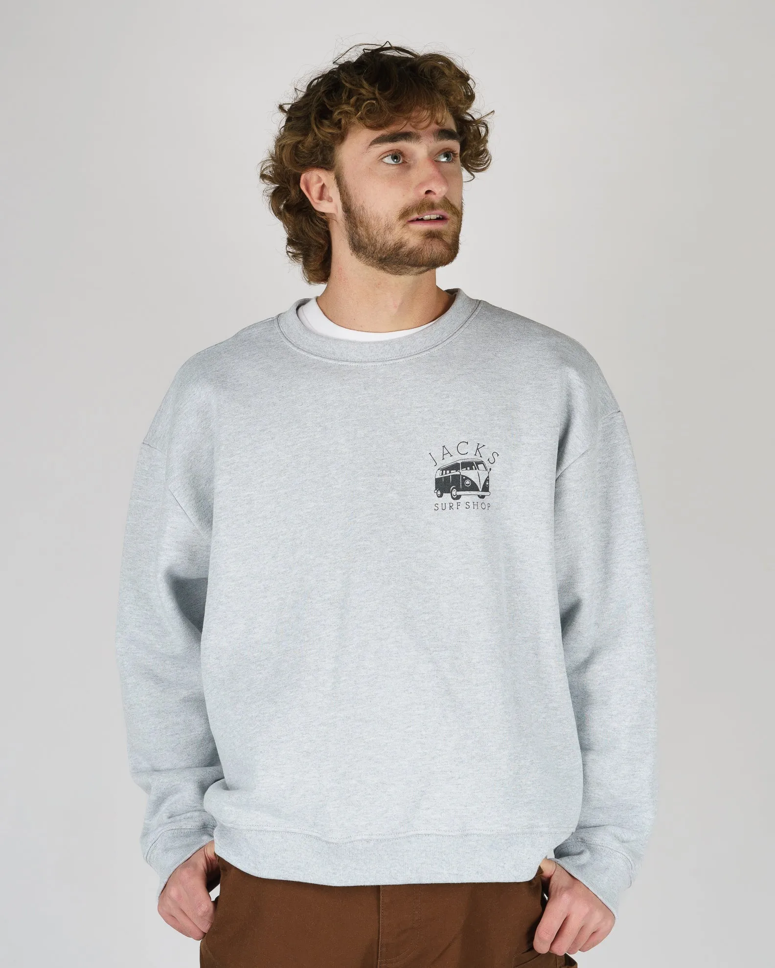 Bus Stop Schweres Crewneck - Grau