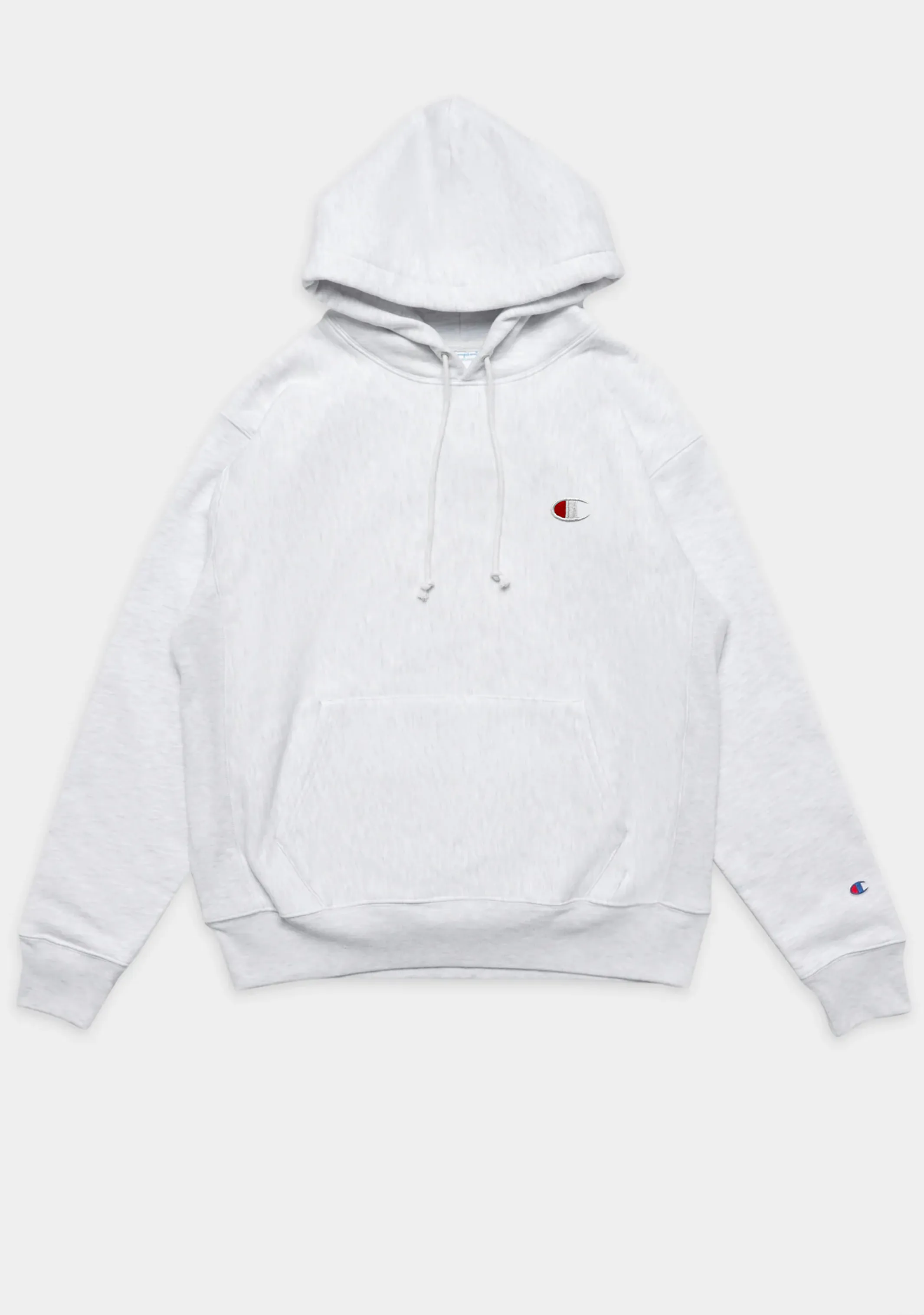 Champion Women's Reverse Weave Kapuzenpullover mit kleinem Logo in Silbergrau