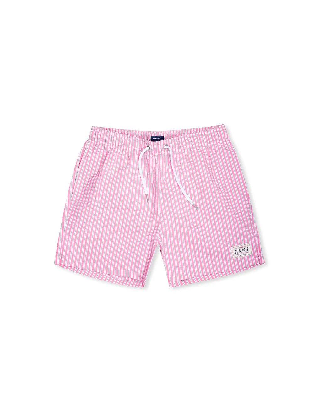 Klassische Seersucker-Badeshorts in Munterem Pink
