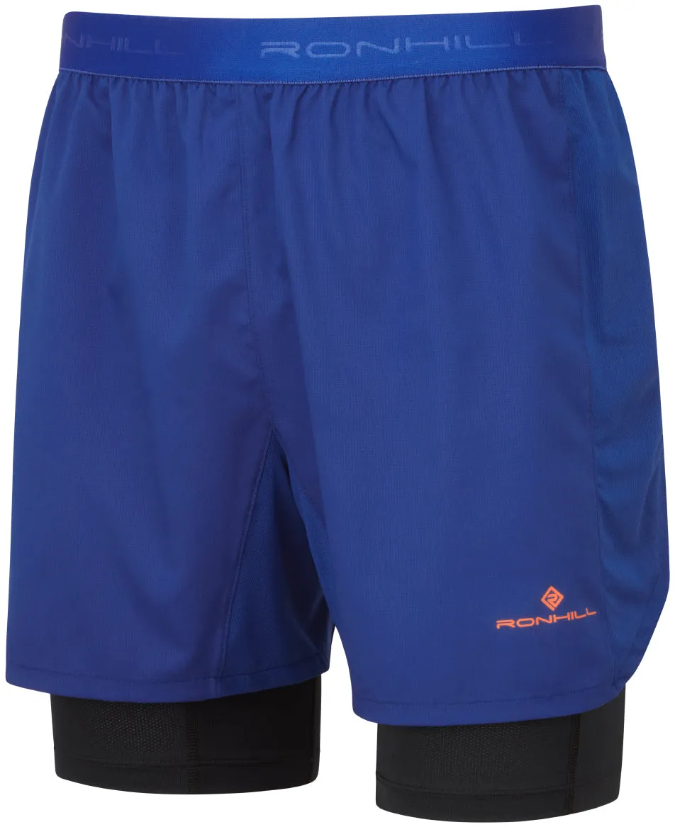 Bekleidung Ronhill Herren Ronhill Tech Twin 2 In 1 Herren Laufshorts - Blau
