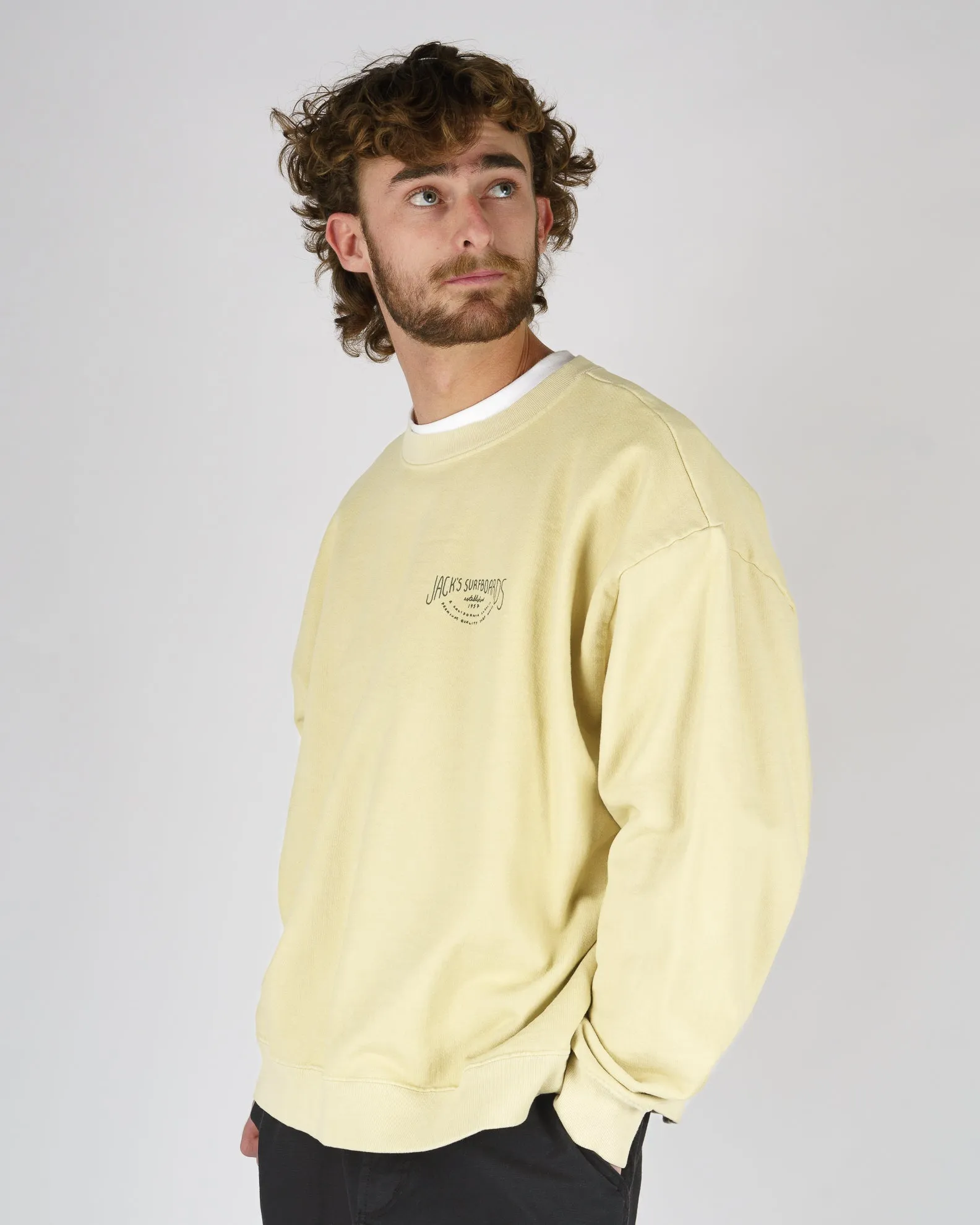 Crescent Schweres Crewneck - Gelb