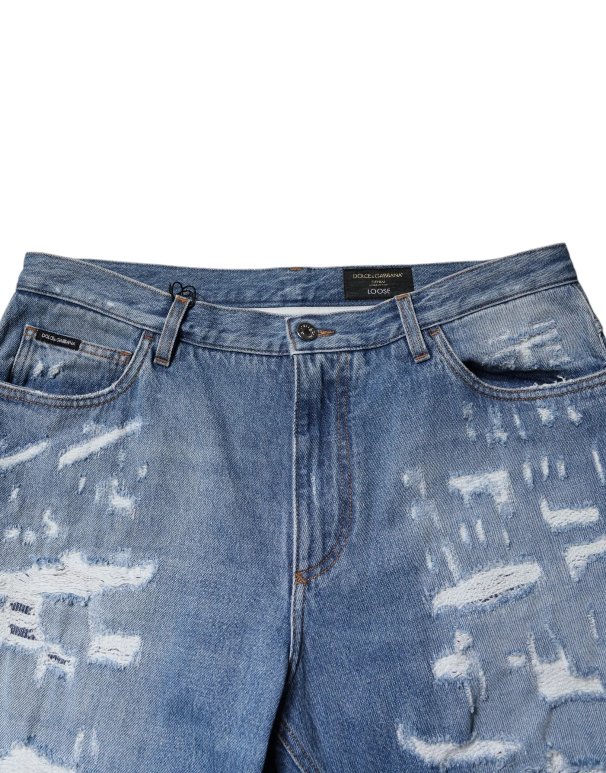 Dolce & Gabbana Tatte Gerade Baumwoll-Herrenjeans