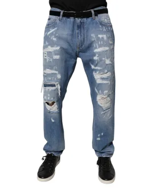 Dolce & Gabbana Tatte Gerade Baumwoll-Herrenjeans