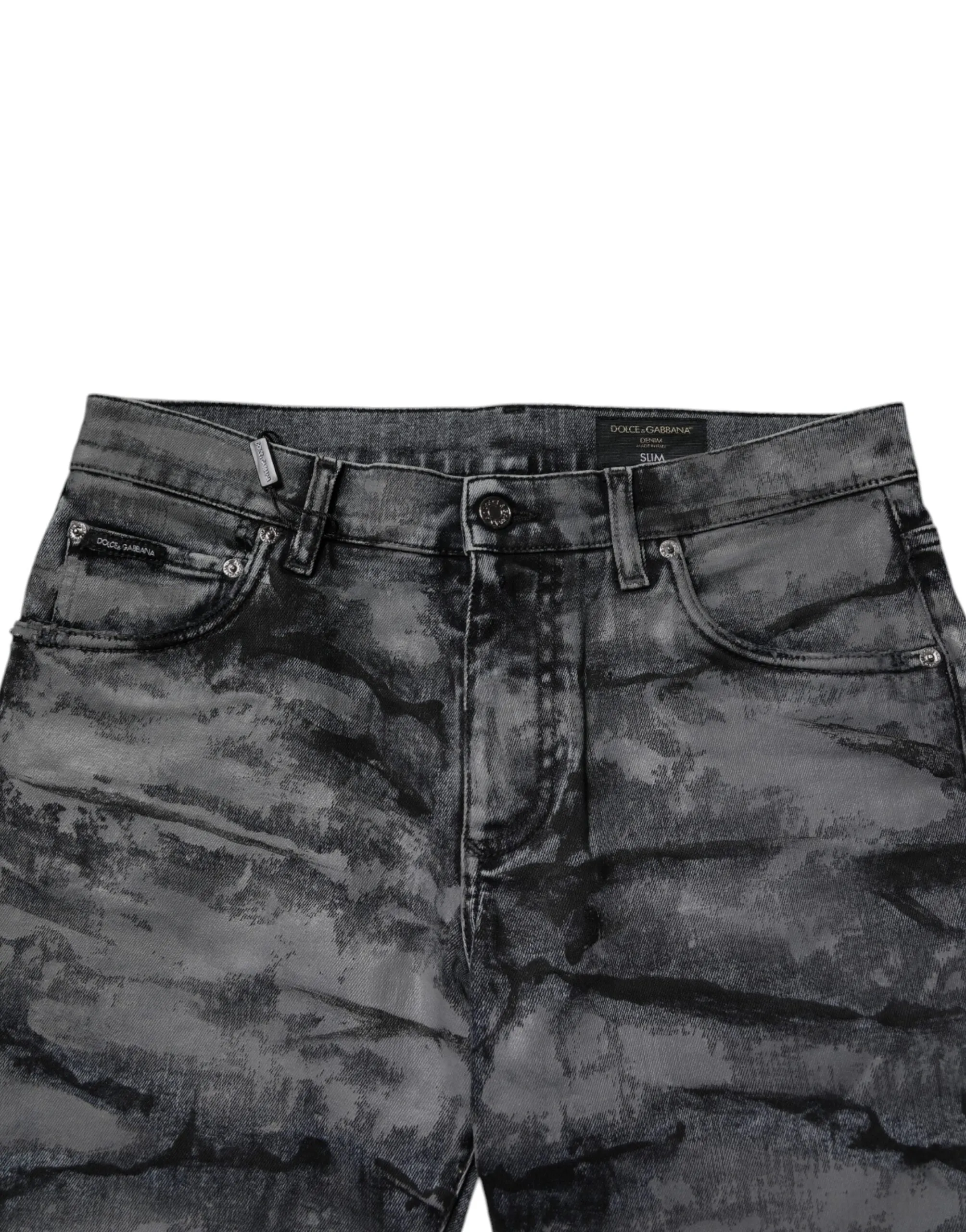 Dolce & Gabbana Tie-Dye Baumwoll-Skinny Jeans für Herren in Blau