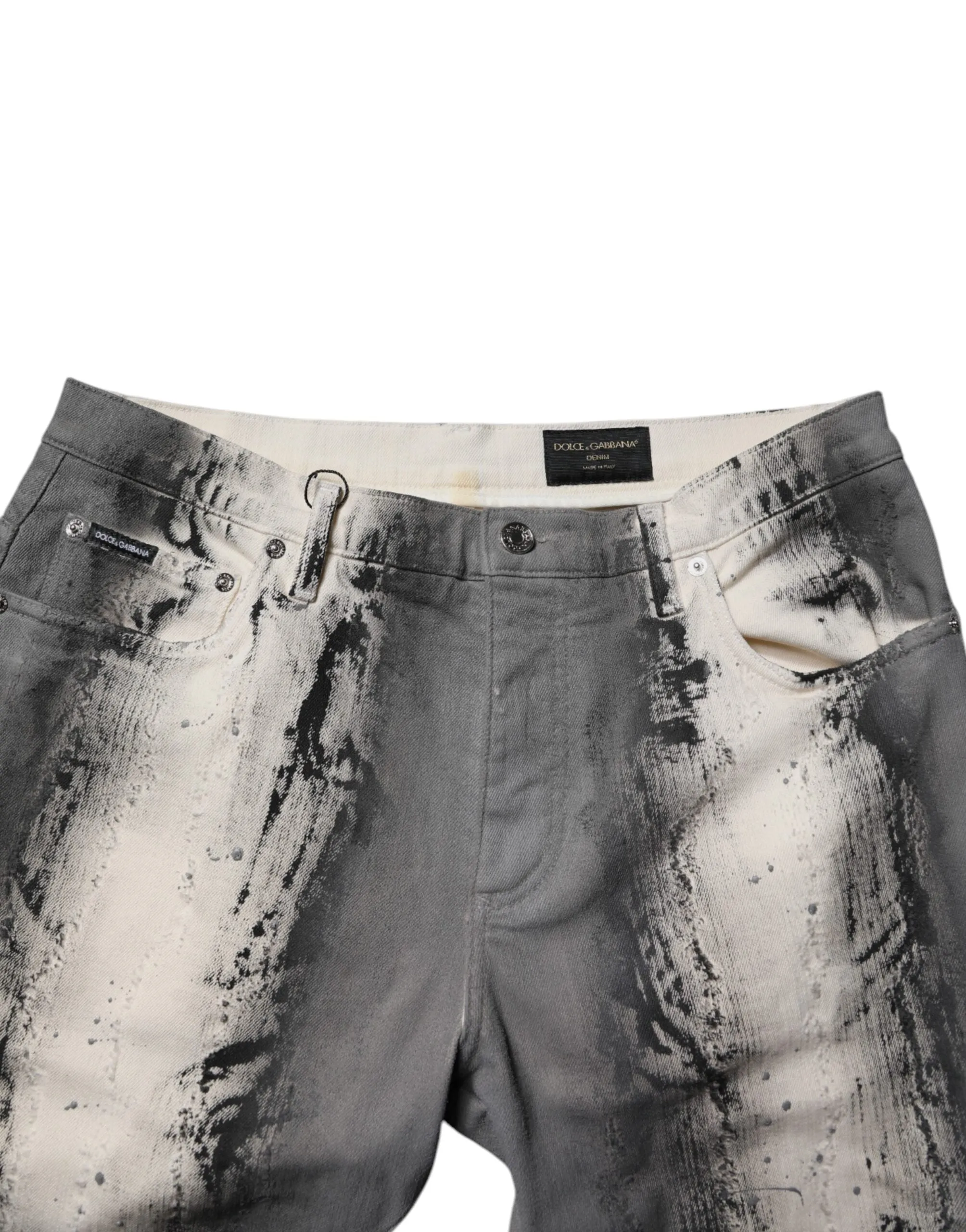 Dolce & Gabbana Tie-Dye Baumwoll-Skinny-Jeans für Herren in Blau