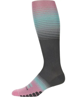 Eurosock Graduated Compression Unisex M Bisque Charcoal Streifen Crew Socken ERK431 (Mehrfarbig, M)