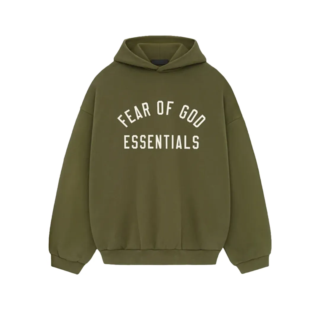 Fear of God Essentials Fleece Hoodie Militär