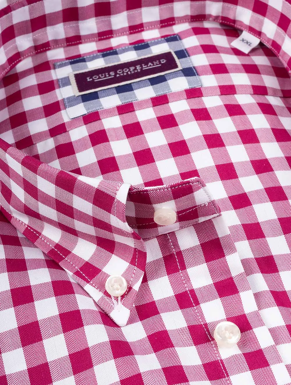 Gingham Knopfhemd Fuchsia