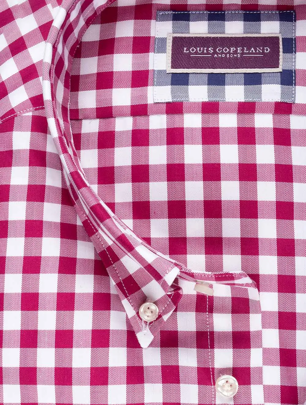Gingham Knopfhemd Fuchsia