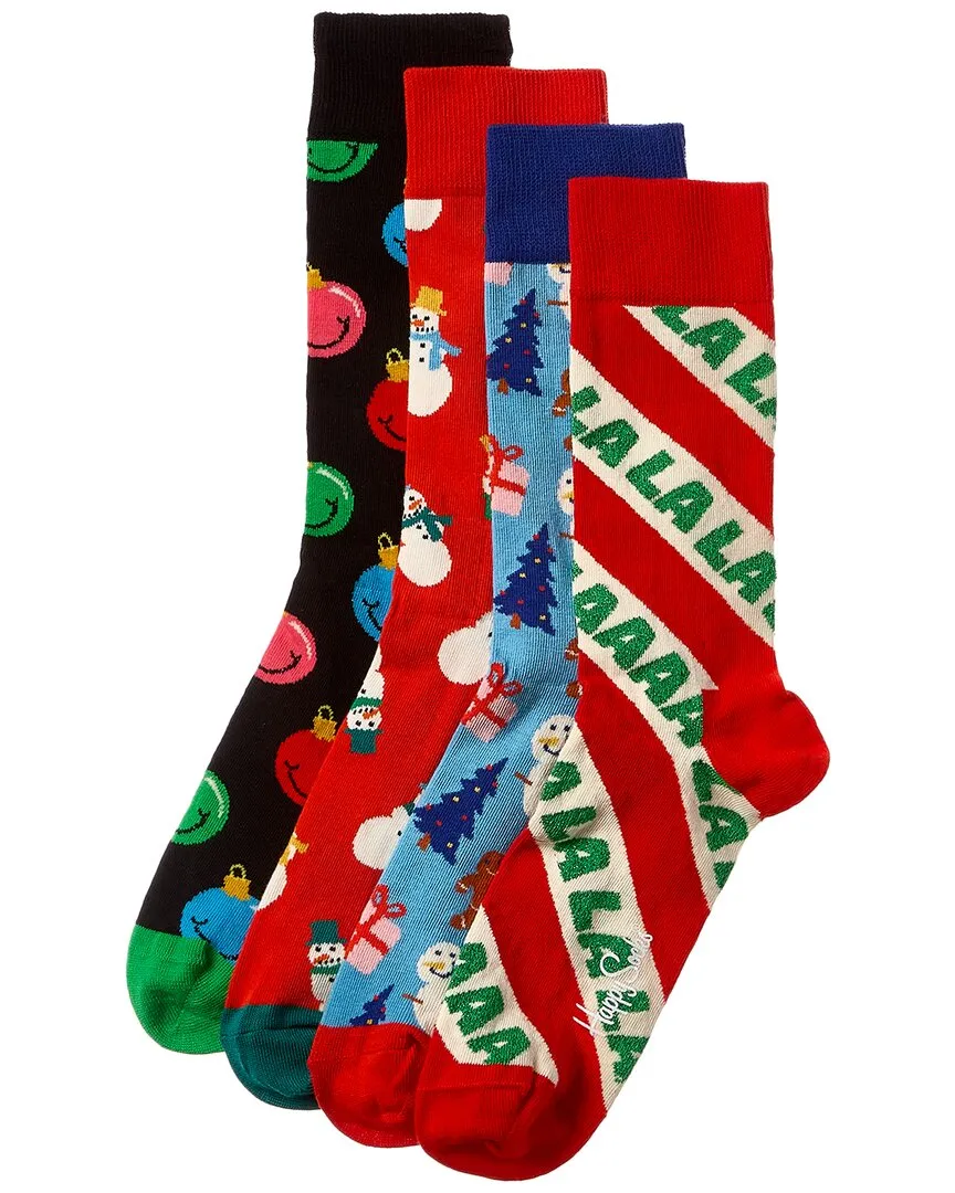 Happy Socks Set mit 4 Paar Weihnachtssocken