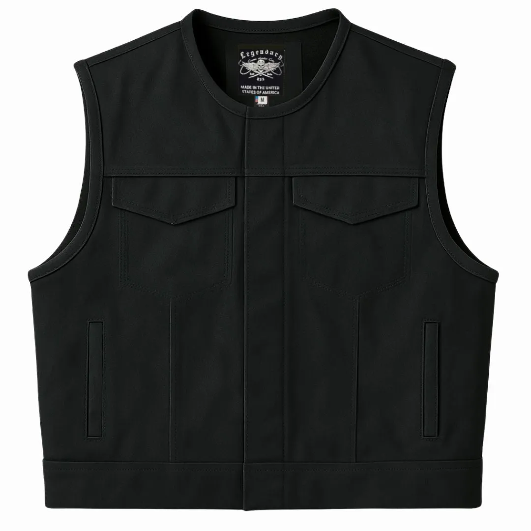 Legendärer 'Lowlife Canvas' Cropped Fitted Club Style Motorcycle Vest
