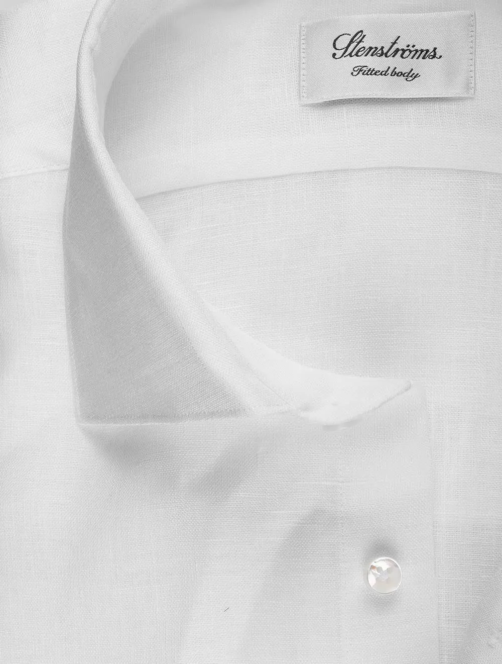 Weißes Leinen-Passform-Shirt