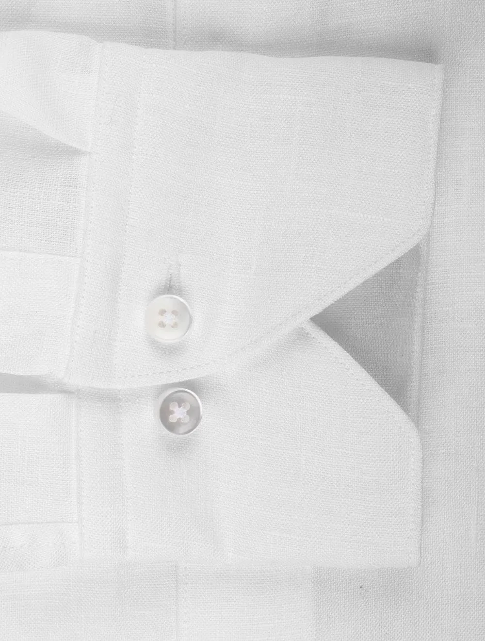Weißes Leinen-Passform-Shirt