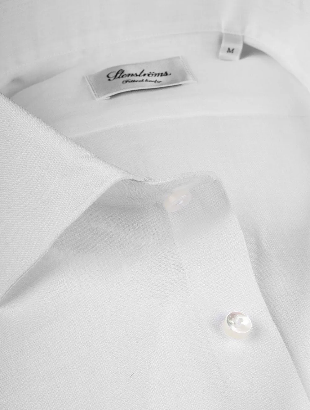 Weißes Leinen-Passform-Shirt