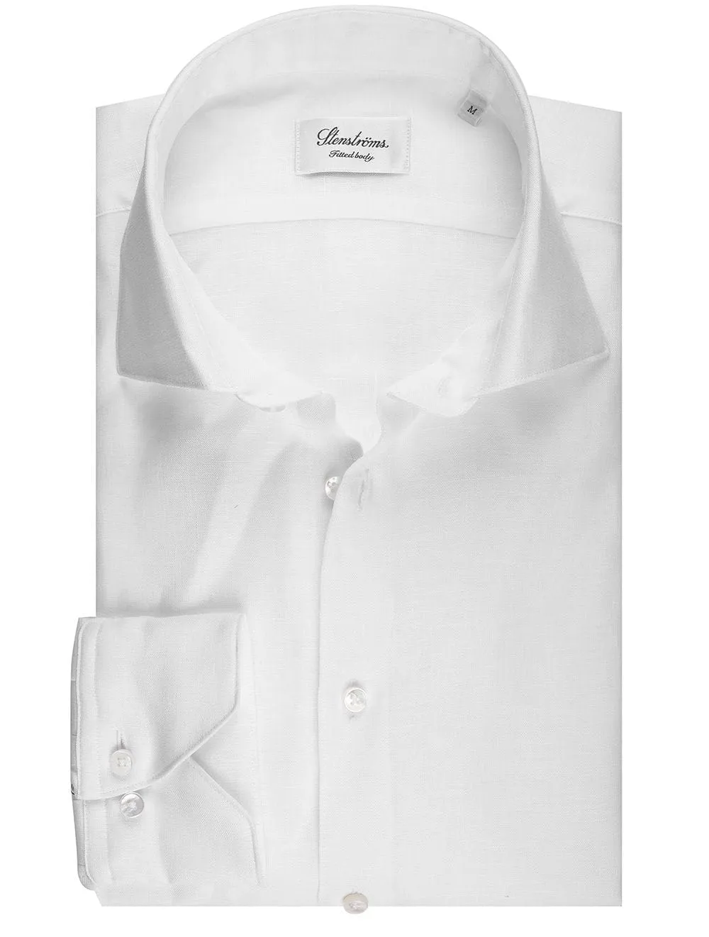 Weißes Leinen-Passform-Shirt