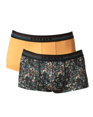 Herren 2er-Pack Brasilianische Trunk Unterwäsche in Schwarz/Kadmiumgelb