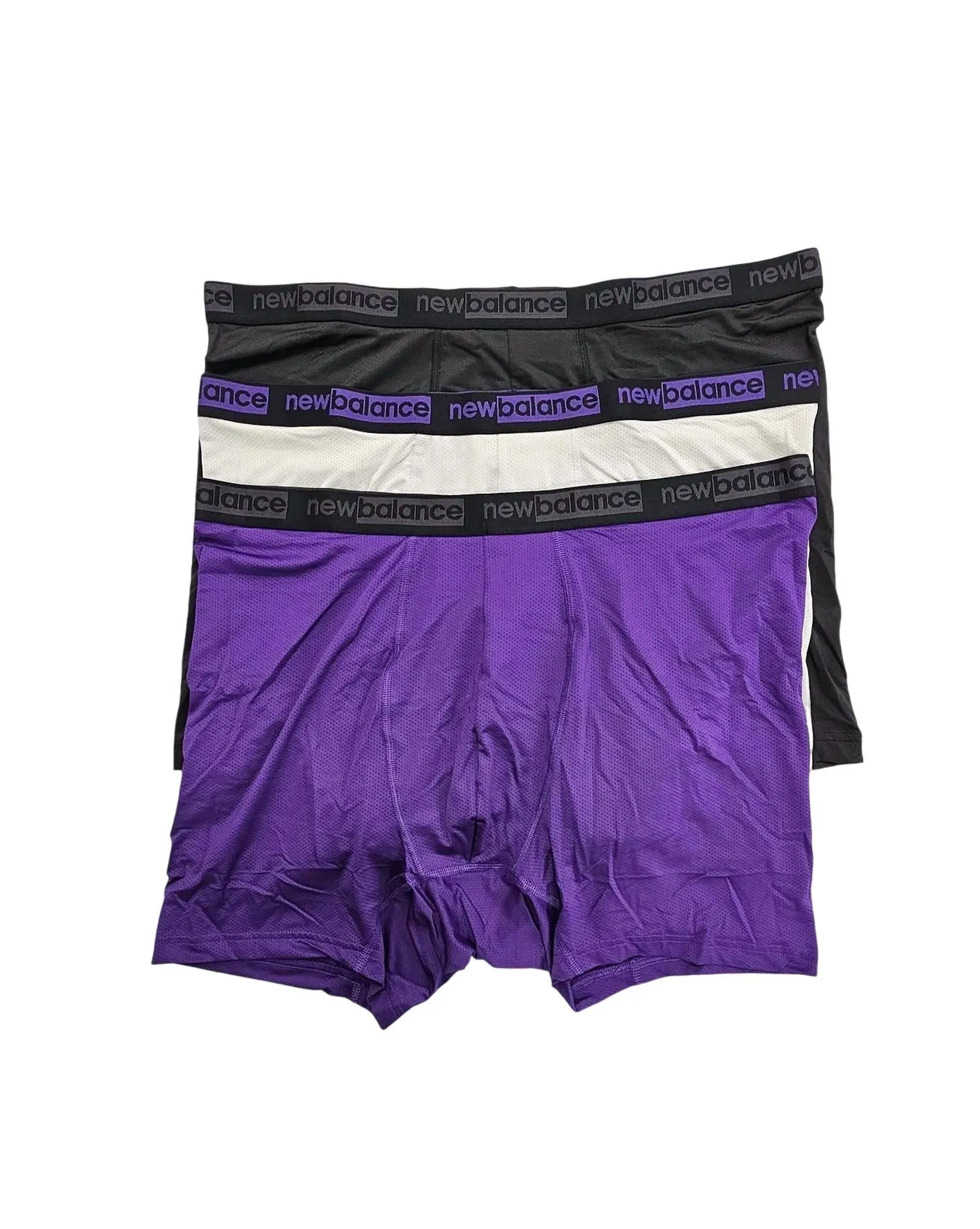 Herren 3er-Pack Sport Mesh Boxershorts in Schwarz/Eis/Prismenlila