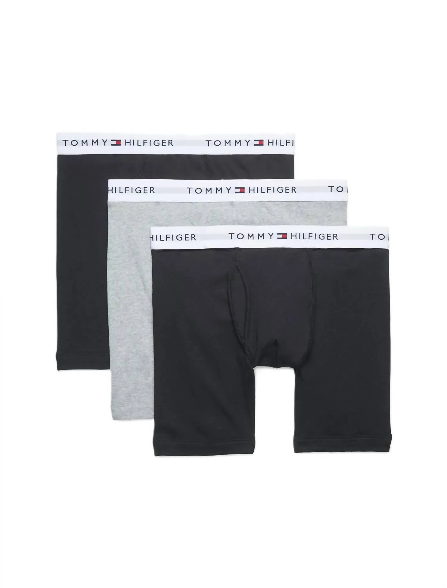 Herren 3er-Pack Baumwoll-Boxershorts in Schwarz/Grau