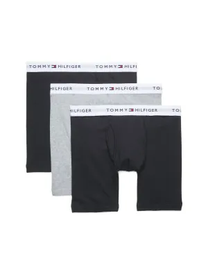 Herren 3er-Pack Baumwoll-Boxershorts in Schwarz/Grau