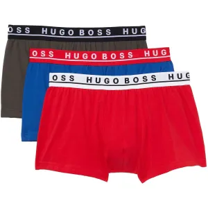 Herren 3er-Pack Baumwoll-Boxershorts in Rotapfel/Ägyptisch Blau/Olive
