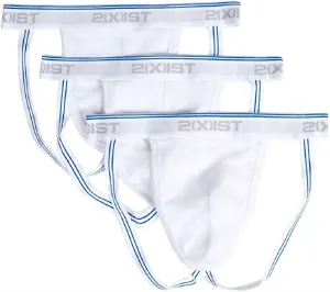 Herren 3er-Pack dehnbare Core-Jockstraps in Weiß