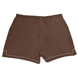 Herren Boxershorts aus brauner Seide