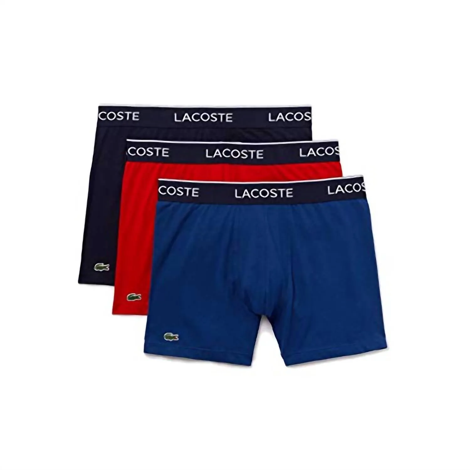 Herren Casual Klassische 3er-Pack Baumwoll-Stretch-Boxershorts in Marineblau, Rot, Methylen