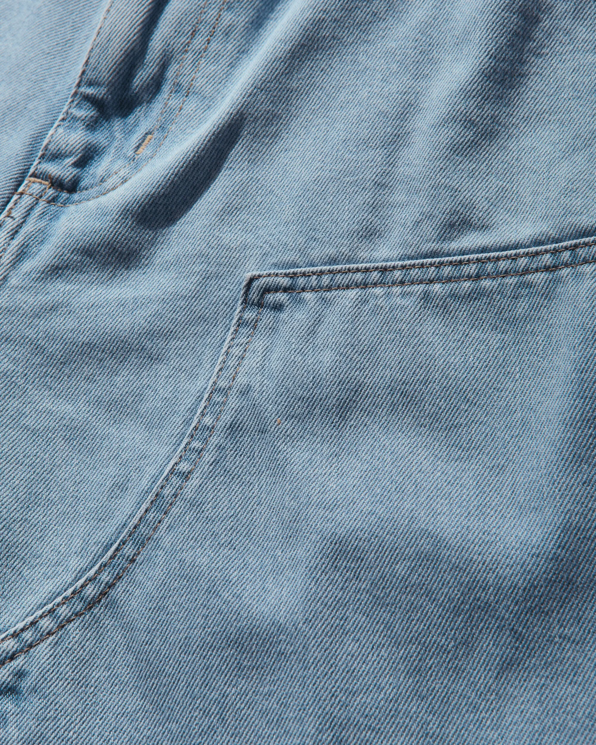 Herren Shorts mit Doppelter Kniepartie Blau (Heavy Stone Bleached)