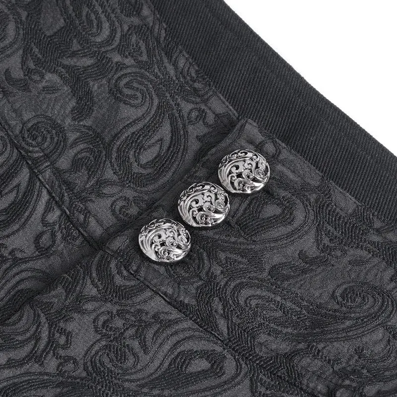 Herren-Gothic-Blumenbestickte Jacquard-Hose