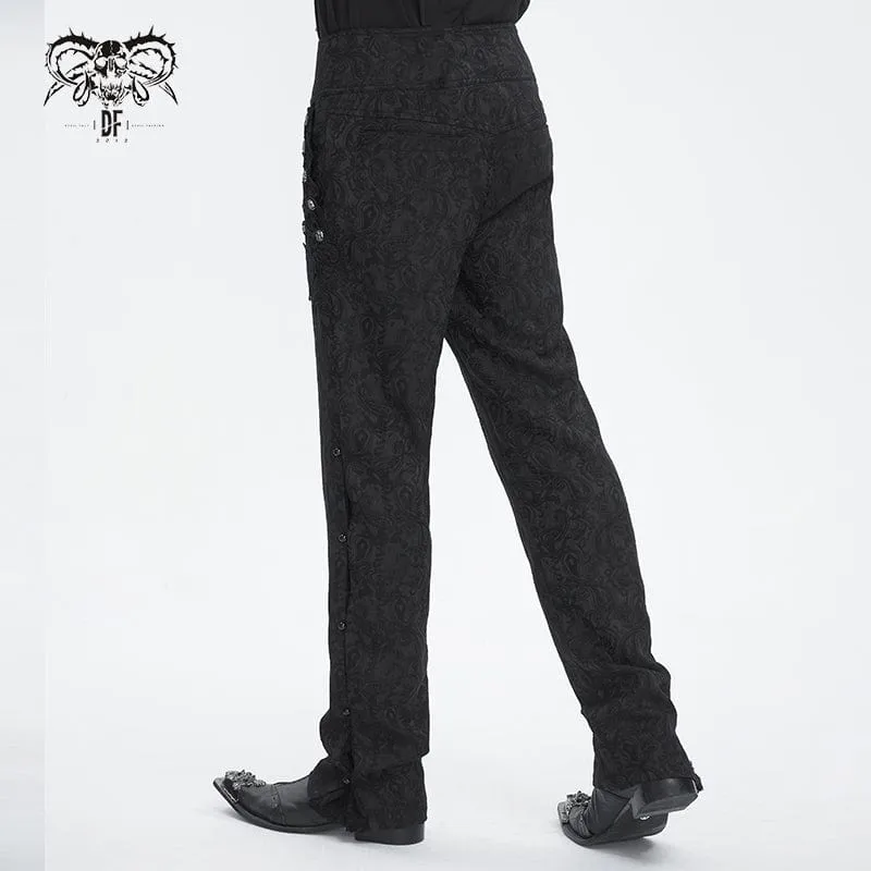 Herren-Gothic-Blumenbestickte Jacquard-Hose
