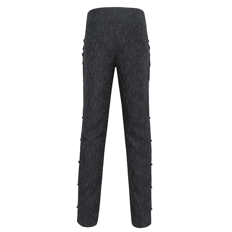Herren-Gothic-Blumenbestickte Jacquard-Hose