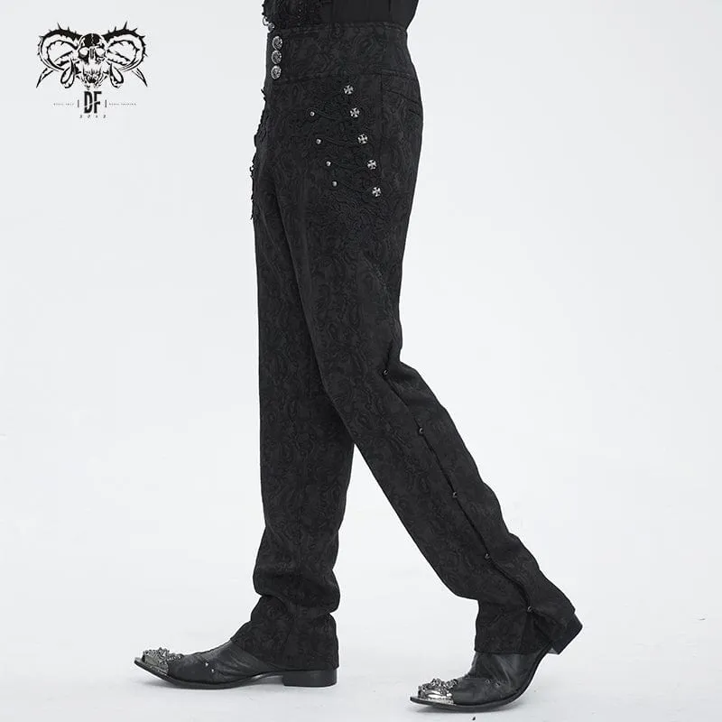 Herren-Gothic-Blumenbestickte Jacquard-Hose