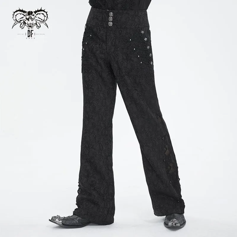 Herren-Gothic-Blumenbestickte Jacquard-Hose